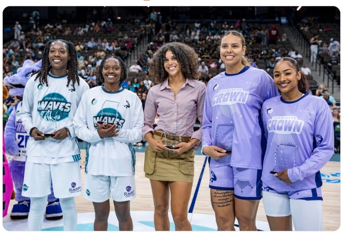 2026 All-UpShot Team: Ariel Hearn, Deja Kelly, Lasha Petree, Rennia Davis, and Schaquilla Nunn