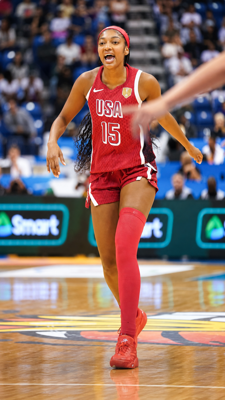 Angel Reese in USA Basketball uniform #15 at FIBA World Cup